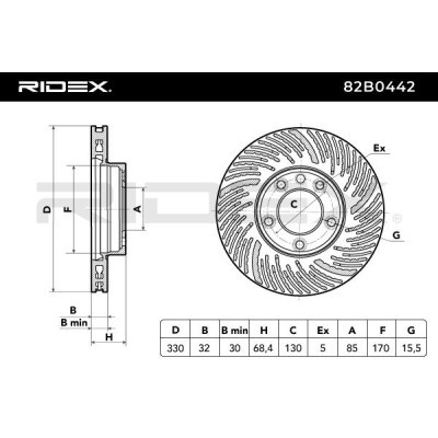 Bremsscheibe RIDEX 82B0442 82B0442 - foto 3