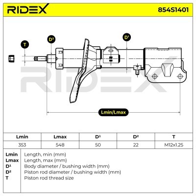 Stoßdämpfer RIDEX 854S1401 854S1401 - foto 6