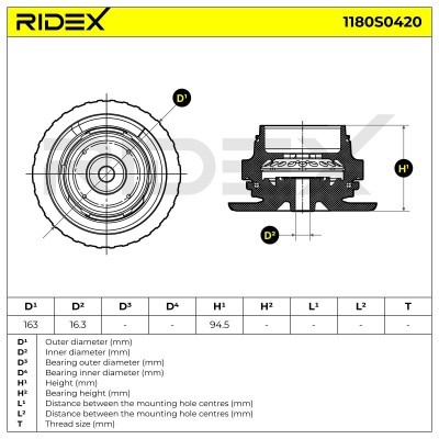 Stoßdämpferkissen Vorderachse RIDEX 1180S0420 1180S0420 - foto 6
