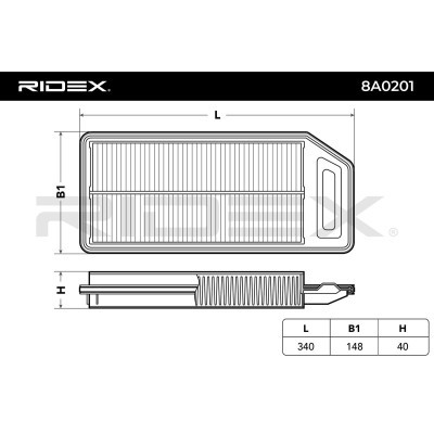 Luftfilter RIDEX 8A0201 8A0201 - foto 8
