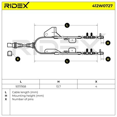 ABS Sensor RIDEX 412W0727 412W0727 - foto 6