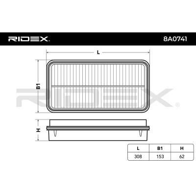 Luftfilter RIDEX 8A0741 8A0741 - foto 6
