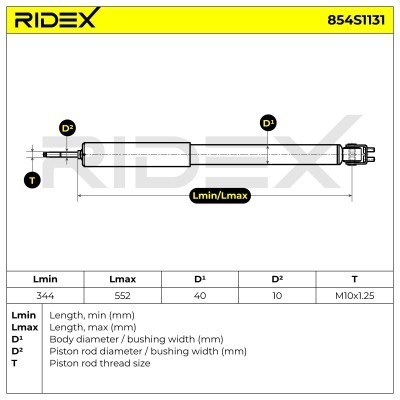 Stoßdämpfer RIDEX 854S1131 854S1131 - foto 8