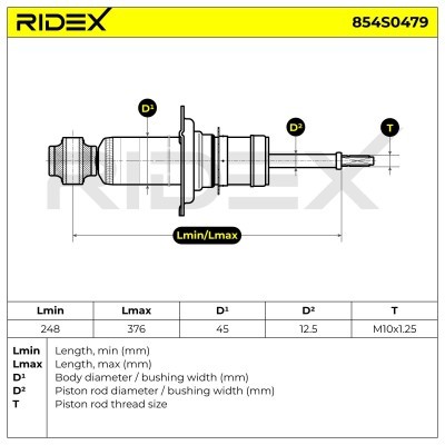 Stoßdämpfer RIDEX 854S0479 854S0479 - foto 8