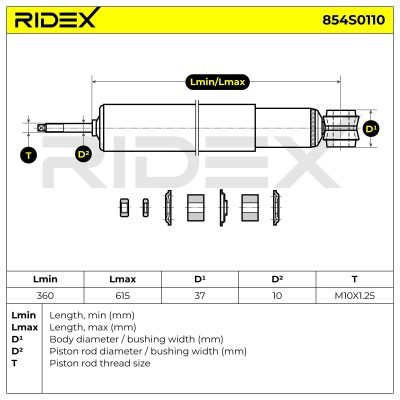 Stoßdämpfer RIDEX 854S0110 854S0110 - foto 8