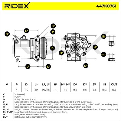 Kompressor, Klimaanlage SUZUKI SWIFT III 447K0761 - foto 10