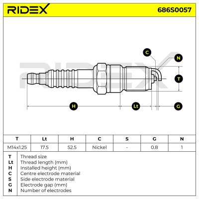 Zündkerze RIDEX 686S0057 686S0057 - foto 6