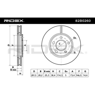 Bremsscheibe RIDEX 82B0260 82B0260 - foto 4