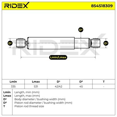 Stoßdämpfer RIDEX 854S18309 854S18309 - foto 7