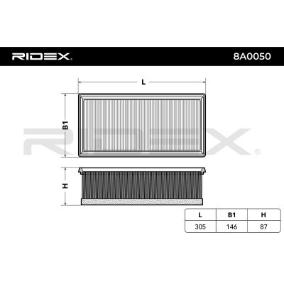 Luftfilter RIDEX 8A0050 8A0050 - foto 3