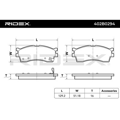Bremsbeläge Satz RIDEX 402B0294 402B0294 - foto 7