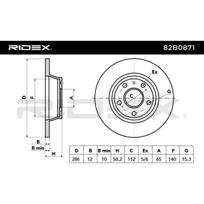 Bremsscheibe RIDEX 82B0871 82B0871 - foto 5