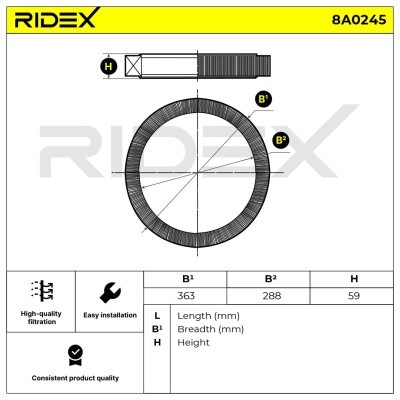 Luftfilter RIDEX 8A0245 8A0245 - foto 3