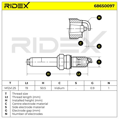 Zündkerze RIDEX 686S0097 686S0097 - foto 9