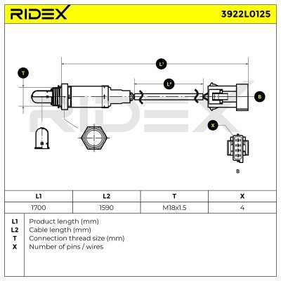 Lambdasonde RIDEX 3922L0125 3922L0125 - foto 6