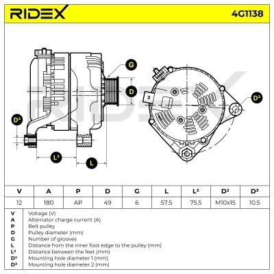 Generator RIDEX 4G1138 4G1138 - foto 7