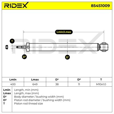 Stoßdämpfer RIDEX 854S1009 854S1009 - foto 8