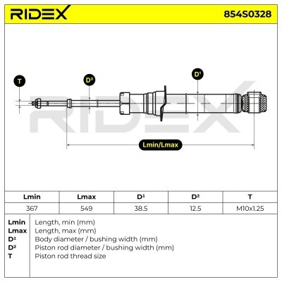 Stoßdämpfer RIDEX 854S0328 854S0328 - foto 4