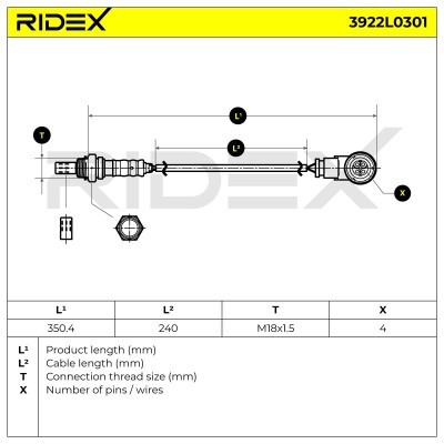 Lambdasonde RIDEX 3922L0301 3922L0301 - foto 6