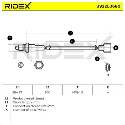 Lambdasonde RIDEX 3922L0680 3922L0680 - foto 6