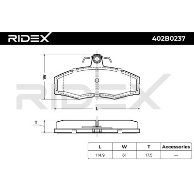 Bremsbeläge Satz RIDEX 402B0237 402B0237 - foto 10