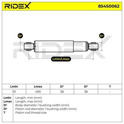 Stoßdämpfer RIDEX 854S0062 854S0062 - foto 5