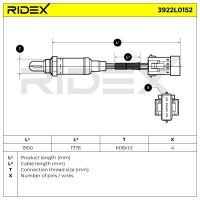 Lambdasonde RIDEX 3922L0152 3922L0152 - foto 6