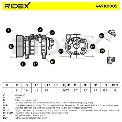 Kompressor, Klimaanlage MAZDA 5 (CR19) 3 (BK) 6 447K0005 - foto 4