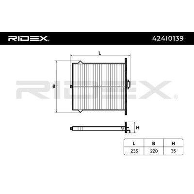 Filter, Innenraumluft RIDEX 424I0139 424I0139 - foto 5