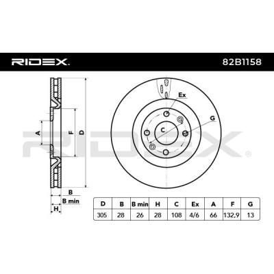 Bremsscheibe RIDEX 82B1158 82B1158 - foto 3