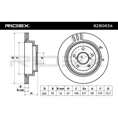 Bremsscheibe RIDEX 82B0634 82B0634 - foto 3