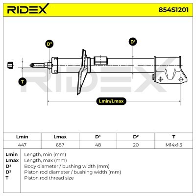 Stoßdämpfer RIDEX 854S1201 854S1201 - foto 8
