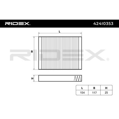 Filter, Innenraumluft RIDEX 424I0353 424I0353 - foto 6