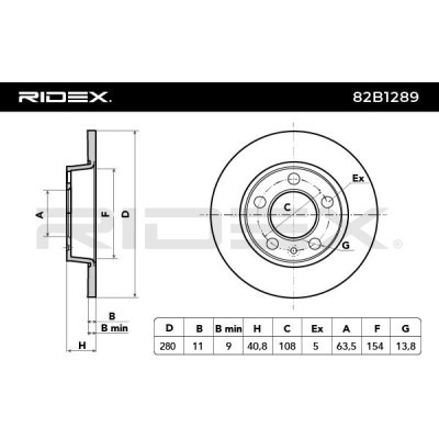 Bremsscheibe RIDEX 82B1289 82B1289 - foto 4