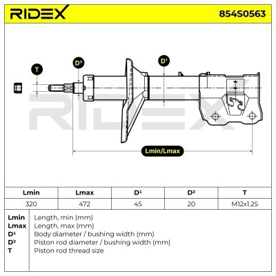 Stoßdämpfer RIDEX 854S0563 854S0563 - foto 6