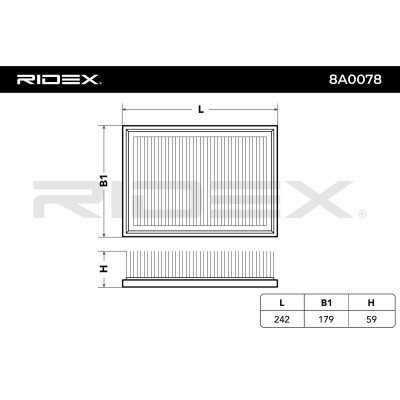 Luftfilter RIDEX 8A0078 8A0078 - foto 3