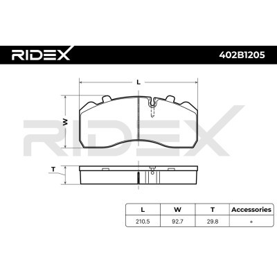 Bremsbeläge Satz RIDEX 402B1205 402B1205 - foto 8