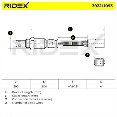 Lambdasonde RIDEX 3922L1093 3922L1093 - foto 3