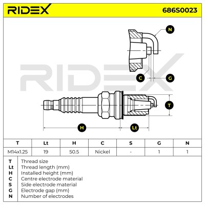 Zündkerze RIDEX 686S0023 686S0023 - foto 9