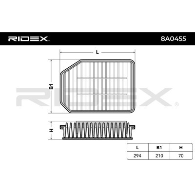 Luftfilter RIDEX 8A0455 8A0455 - foto 6