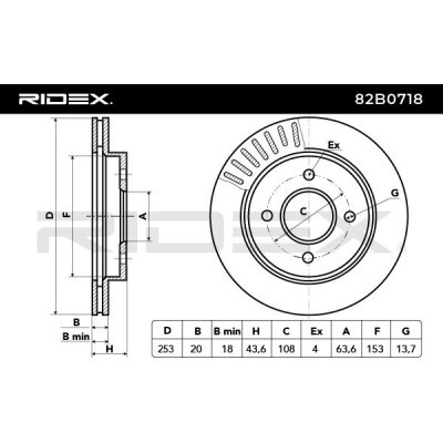 Bremsscheibe RIDEX 82B0718 82B0718 - foto 7