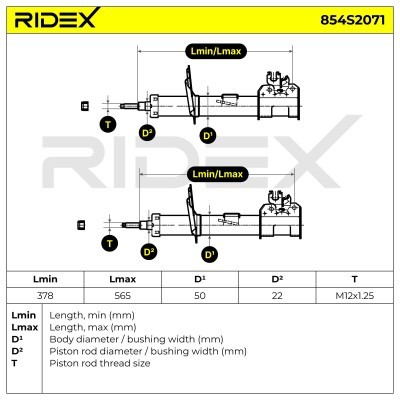 Stoßdämpfer RIDEX 854S2071 854S2071 - foto 6