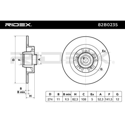Bremsscheibe RIDEX 82B0235 82B0235 - foto 2
