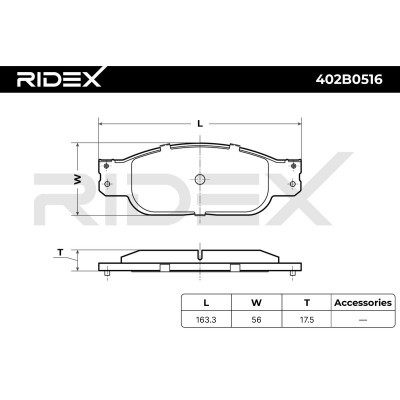 Bremsbeläge Satz RIDEX 402B0516 402B0516 - foto 9