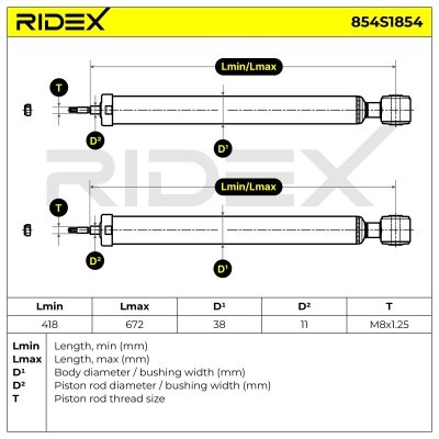 Stoßdämpfer RIDEX 854S1854 854S1854 - foto 4
