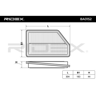 Luftfilter RIDEX 8A0152 8A0152 - foto 6