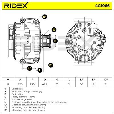 Generator RIDEX 4G1066 4G1066 - foto 5