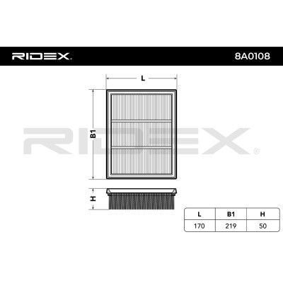 Luftfilter RIDEX 8A0108 8A0108 - foto 3