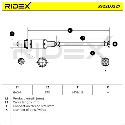 Lambdasonde RIDEX 3922L0227 3922L0227 - foto 5