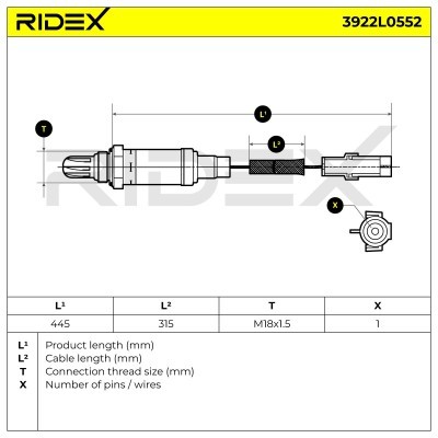 Lambdasonde RIDEX 3922L0552 3922L0552 - foto 6
